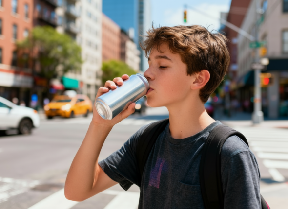 adolestente bebida energetica Cantia Nutricion Valles del Trubia